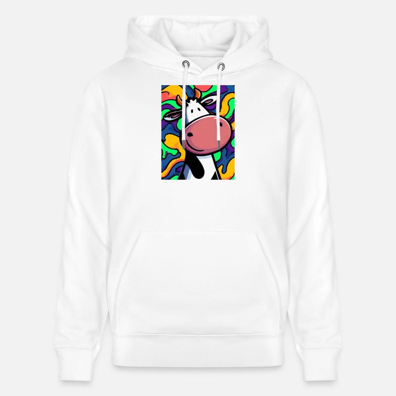 vache - Sweat à capuche bio CRUISER Stanley/Stella Unisexe - blanc
