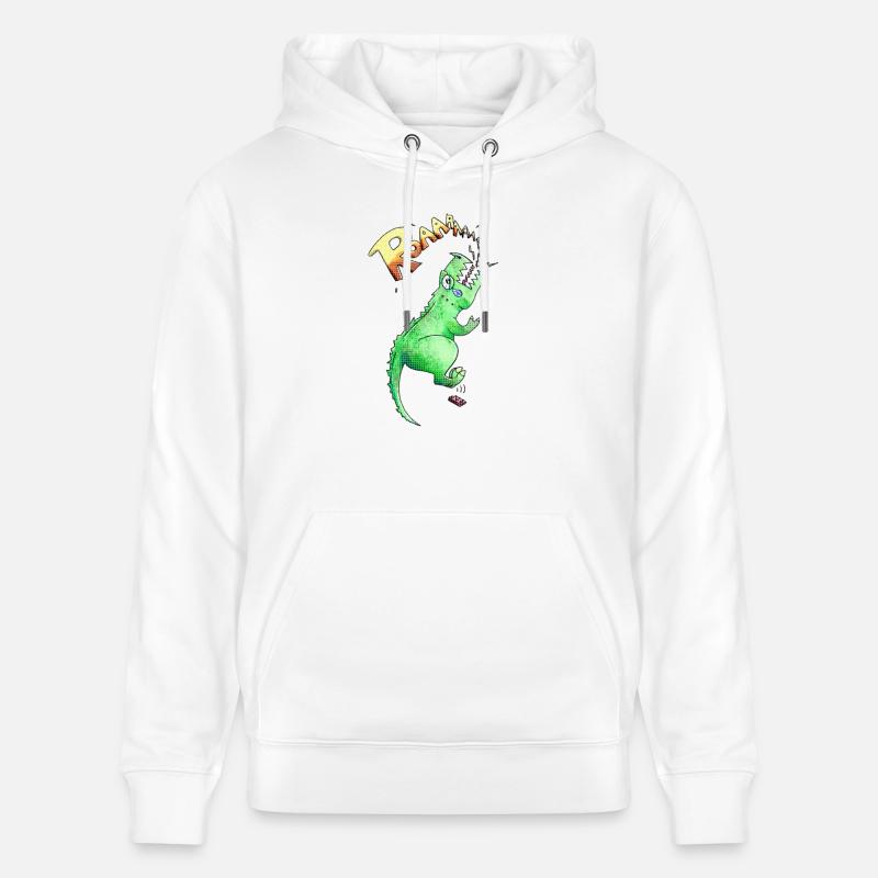 T-rex - Stanley/Stella CRUISER Unisex Organic Hoodie - white