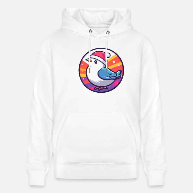 Colombe Oiseau Noël Noël - Sweat à capuche bio CRUISER Stanley/Stella Unisexe - blanc