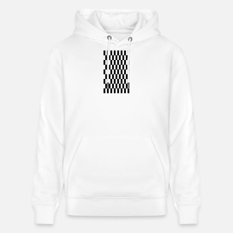 quadrillé pattern black white - Sweat à capuche bio CRUISER Stanley/Stella Unisexe - blanc