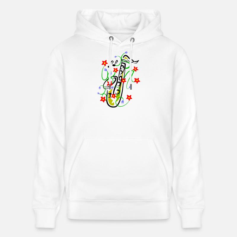 Conception du saxophone - Sweat à capuche bio CRUISER Stanley/Stella Unisexe - blanc