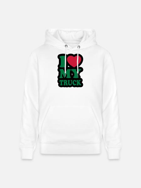 I love my truck - Stanley/Stella CRUISER Unisex Organic Hoodie - white
