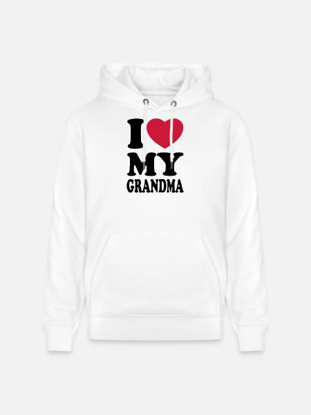 I love my grandma - Stanley/Stella CRUISER Unisex Organic Hoodie - white