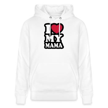 I love my mama - Ich liebe meine Mutter - Stanley/Stella Unisex Bio-Hoodie CRUISER  - Weiß - Vorne - Alina (178cm) & Michal (187cm)