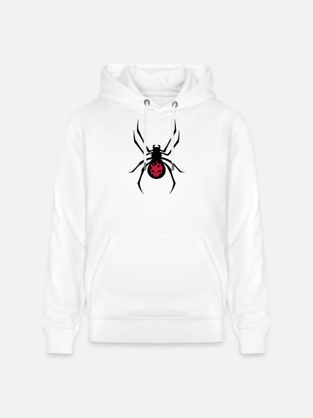 Schwarze Spinne mit Skull Muster - Stanley/Stella Unisex Bio-Hoodie CRUISER  - Weiß
