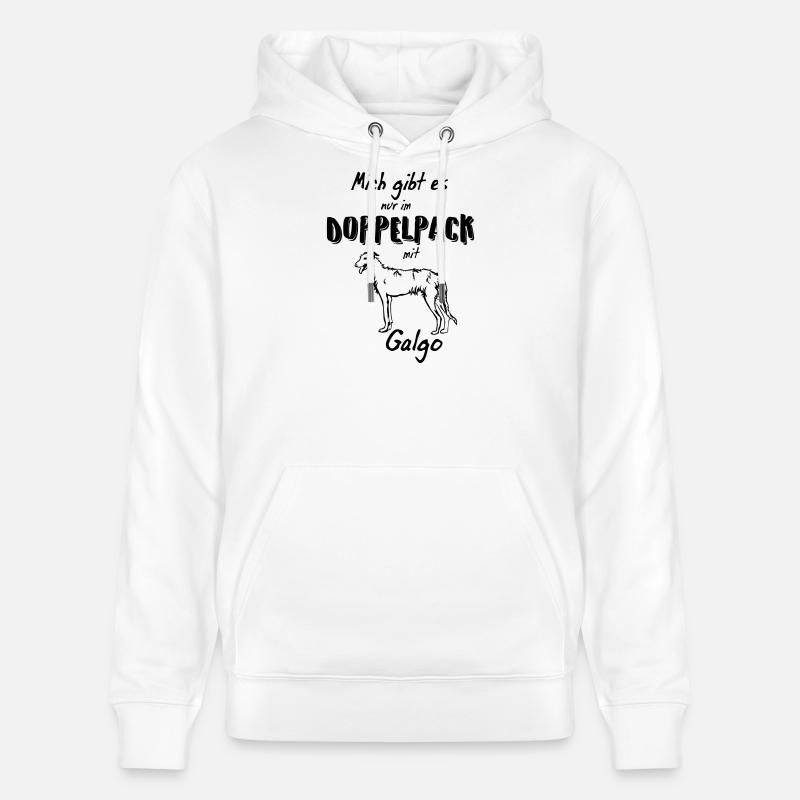 Galgo Silhouette - Kontur - Stanley/Stella Unisex Bio-Hoodie CRUISER - Weiß