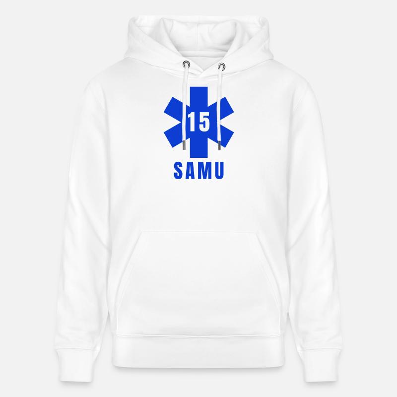 SAMU, urgences, ambulance - Sweat à capuche bio CRUISER Stanley/Stella Unisexe - blanc