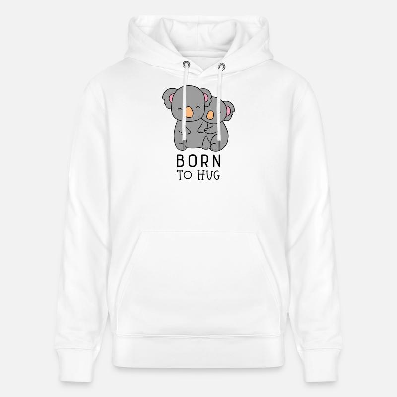 Né pour faire des câlins - Sweat à capuche bio CRUISER Stanley/Stella Unisexe - blanc