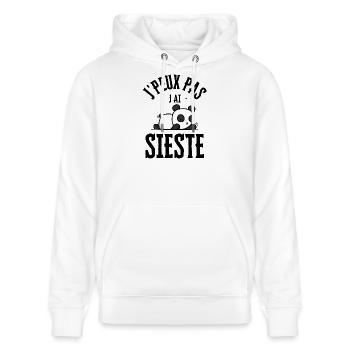 Je peux pas j ai sieste - Sweat à capuche bio CRUISER Stanley/Stella Unisexe - blanc - Devant - Alina (178cm) & Michal (187cm)