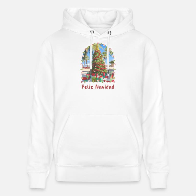 Feliz Navidad - Noël espagnol - Sweat à capuche bio CRUISER Stanley/Stella Unisexe - blanc