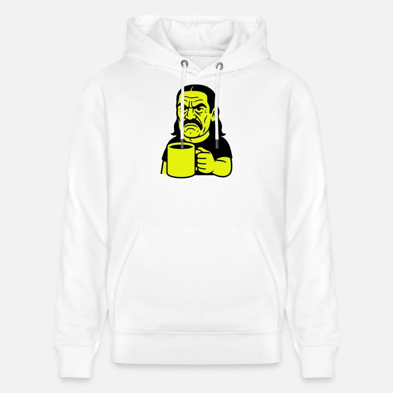 Homme de café en colère - Sweat à capuche bio CRUISER Stanley/Stella Unisexe - blanc