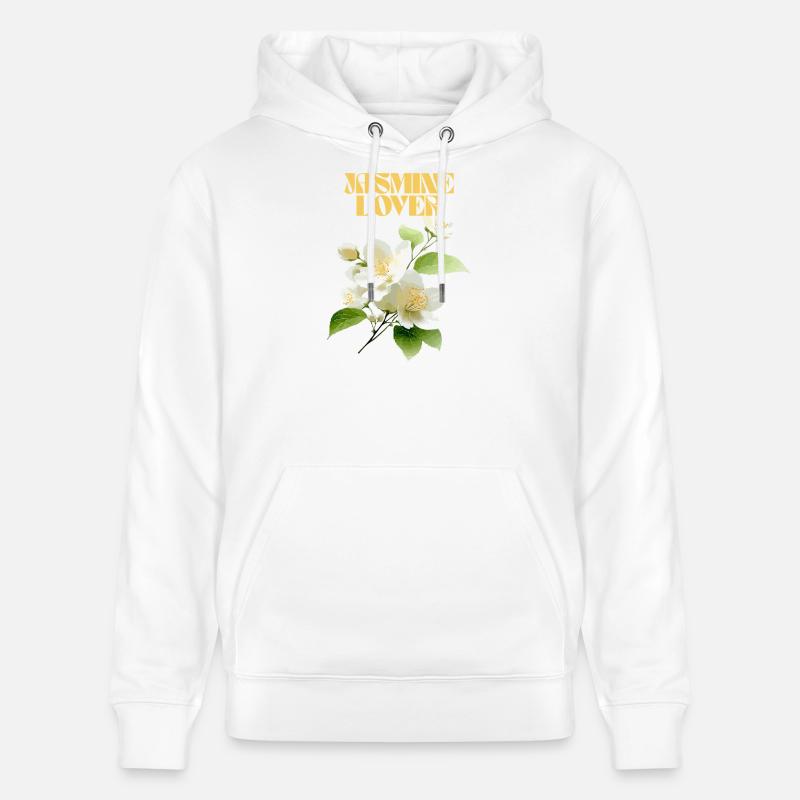 Design élégant de fleur de jasmin - Sweat à capuche bio CRUISER Stanley/Stella Unisexe - blanc