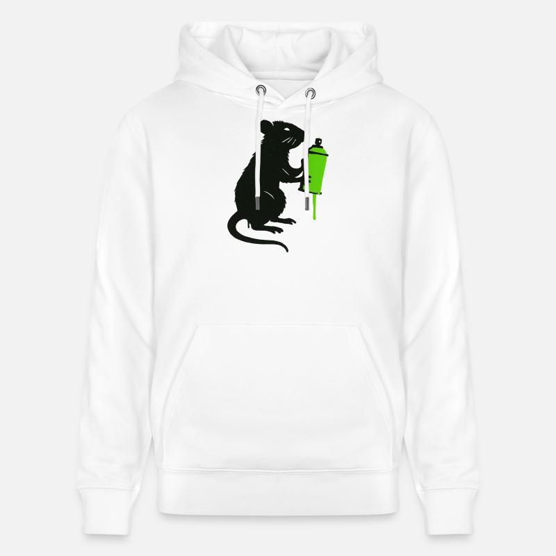 Illustration scientifique de rat avec seringue - Sweat à capuche bio CRUISER Stanley/Stella Unisexe - blanc