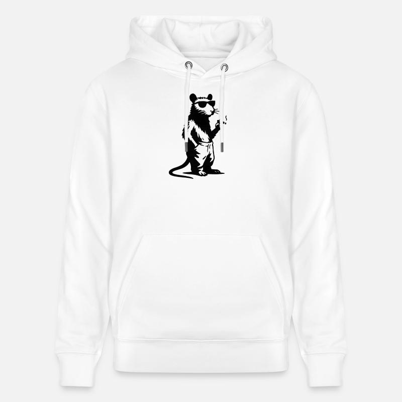 Hipster panda avec lunettes de soleil - Sweat à capuche bio CRUISER Stanley/Stella Unisexe - blanc