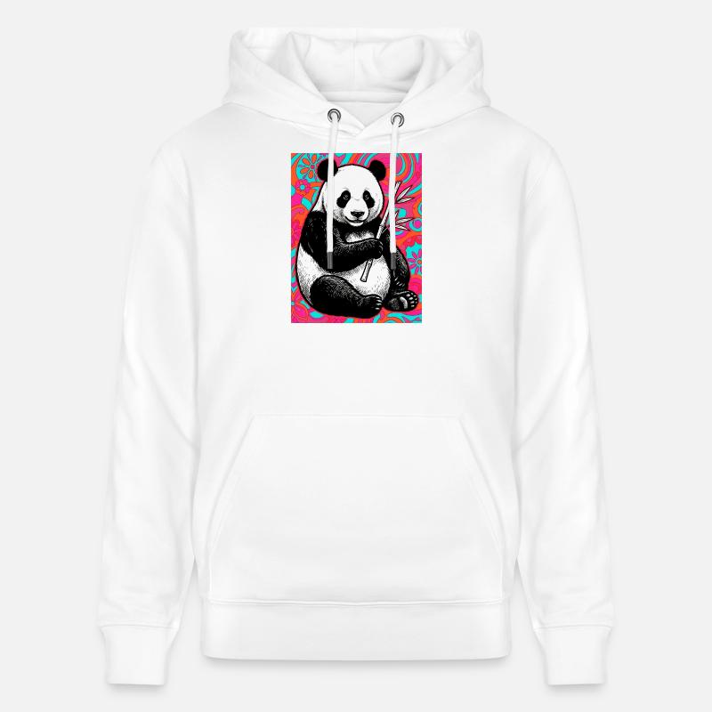 panda - Sweat à capuche bio CRUISER Stanley/Stella Unisexe - blanc