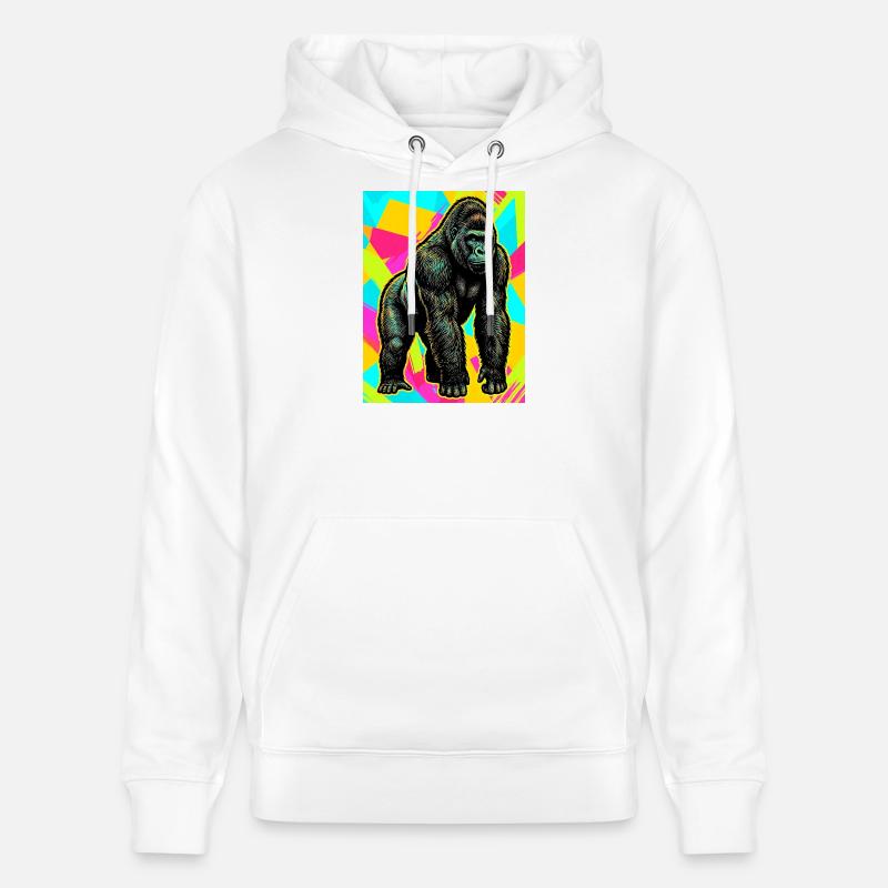 gorille - Sweat à capuche bio CRUISER Stanley/Stella Unisexe - blanc