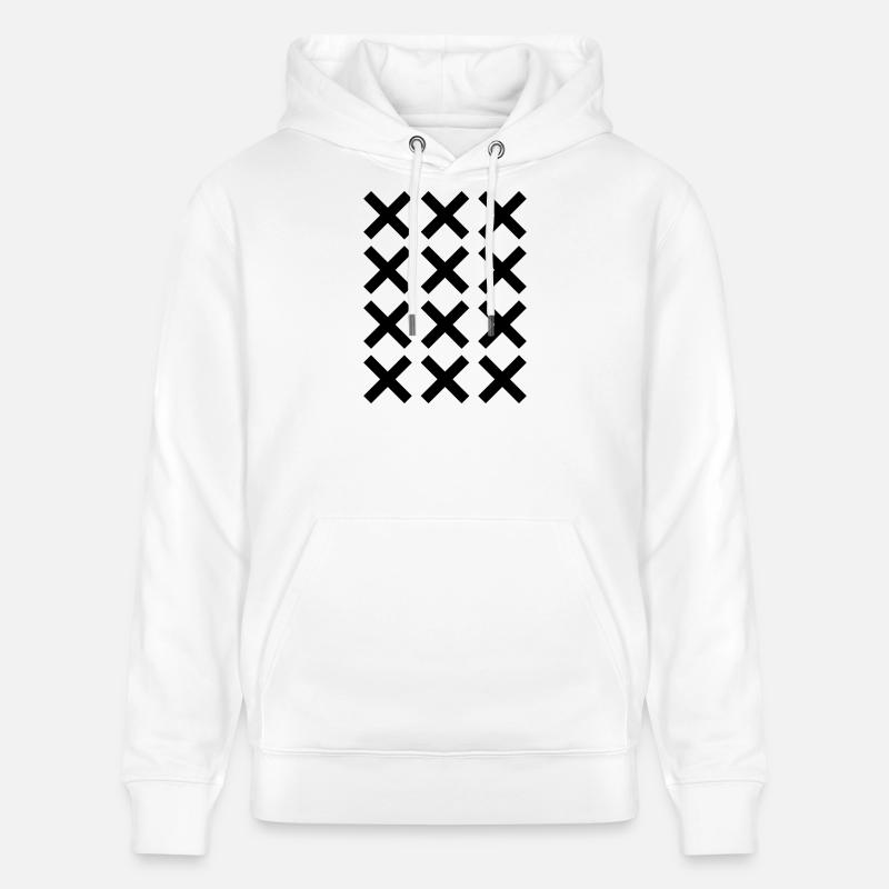 X pattern grid design - Stanley/Stella CRUISER Unisex Organic Hoodie - white