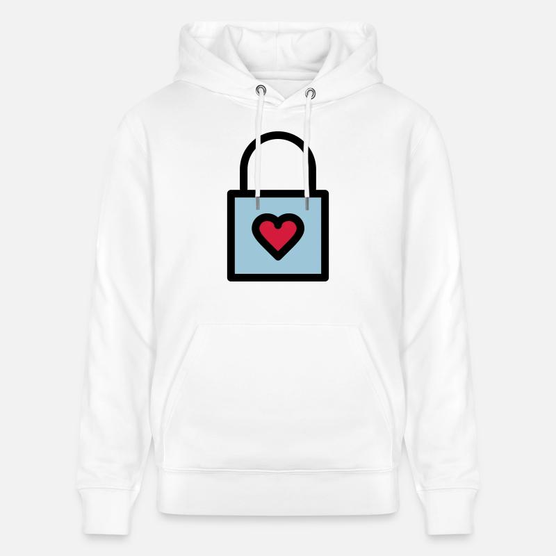 Cadenas, serrure d'amour - Sweat à capuche bio CRUISER Stanley/Stella Unisexe - blanc