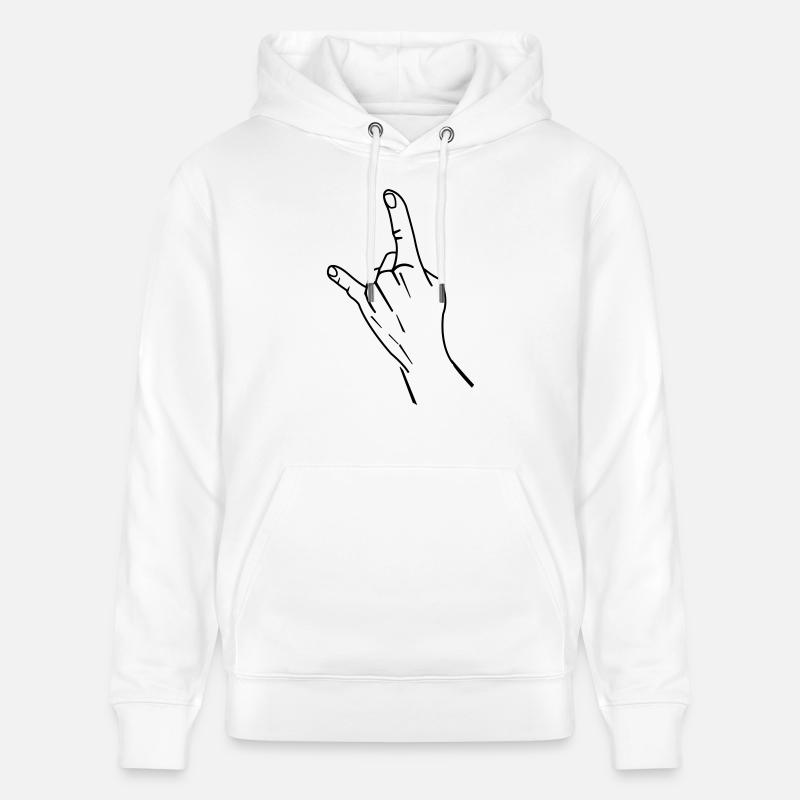 Icône de main cool - Sweat à capuche bio CRUISER Stanley/Stella Unisexe - blanc
