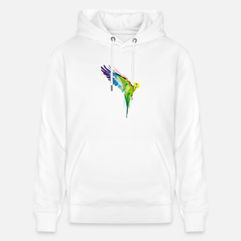 Perruche ondulée - Sweat à capuche bio CRUISER Stanley/Stella Unisexe - blanc