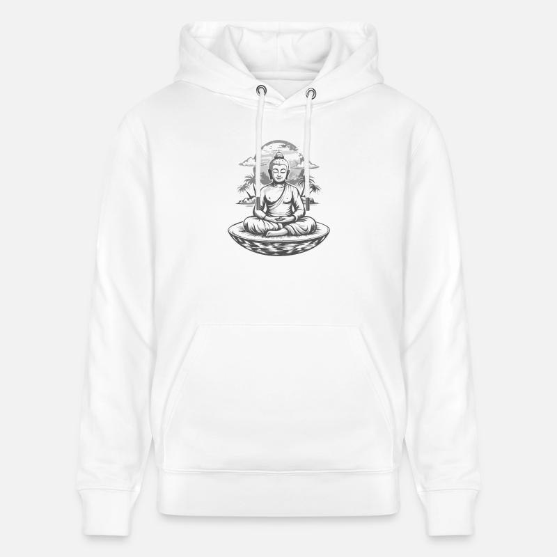 Bouddha: Zen attitude - Sweat à capuche bio CRUISER Stanley/Stella Unisexe - blanc