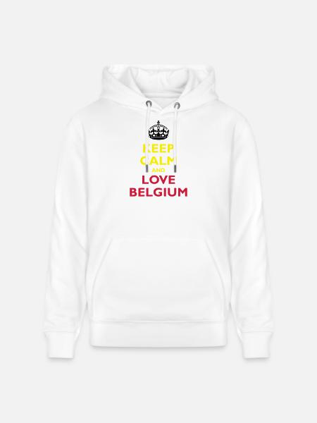 Keep Calm & Love Belgium - Stanley/Stella CRUISER Unisex Organic Hoodie - white