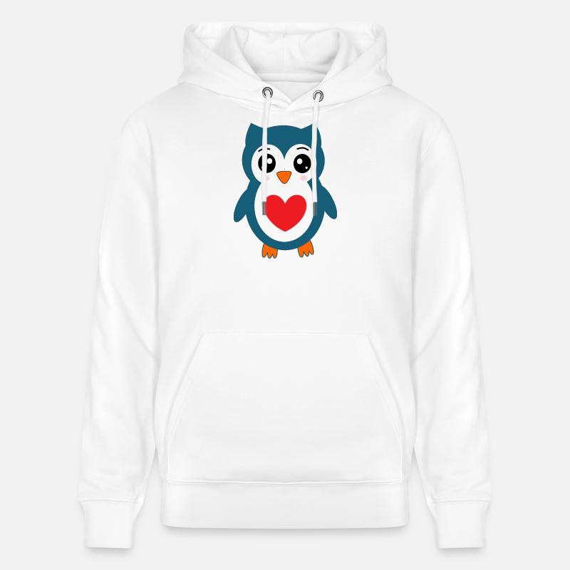 Eule blaue Eule  - Stanley/Stella Unisex Bio-Hoodie CRUISER  - Weiß