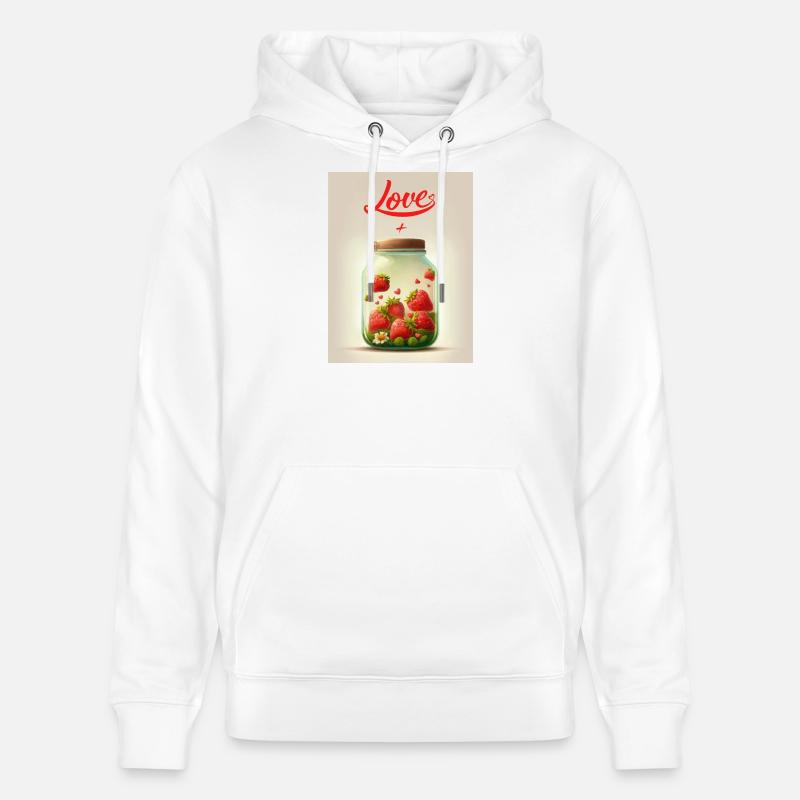 Fraises dans un pot d’amour - Sweat à capuche bio CRUISER Stanley/Stella Unisexe - blanc