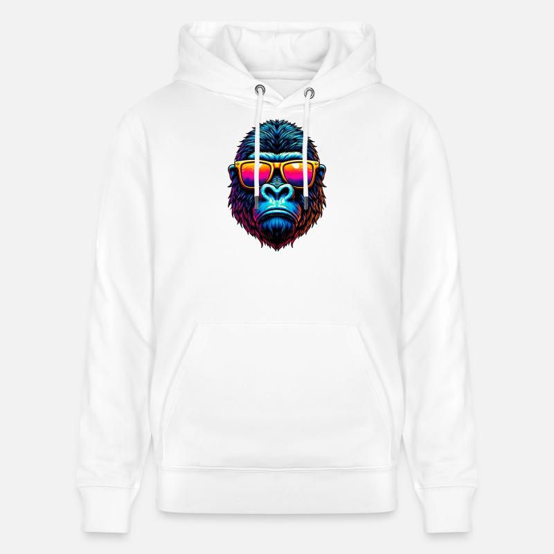 Gorille - Sweat à capuche bio CRUISER Stanley/Stella Unisexe - blanc