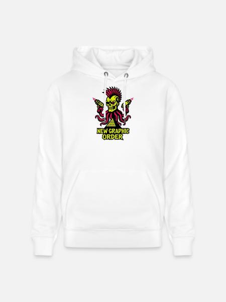 ONG Skull Punk - Sweat à capuche bio CRUISER Stanley/Stella Unisexe - blanc