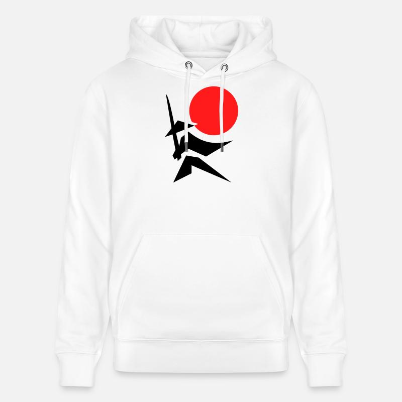 Image abstraite avec samouraï rouge noir - Sweat à capuche bio CRUISER Stanley/Stella Unisexe - blanc