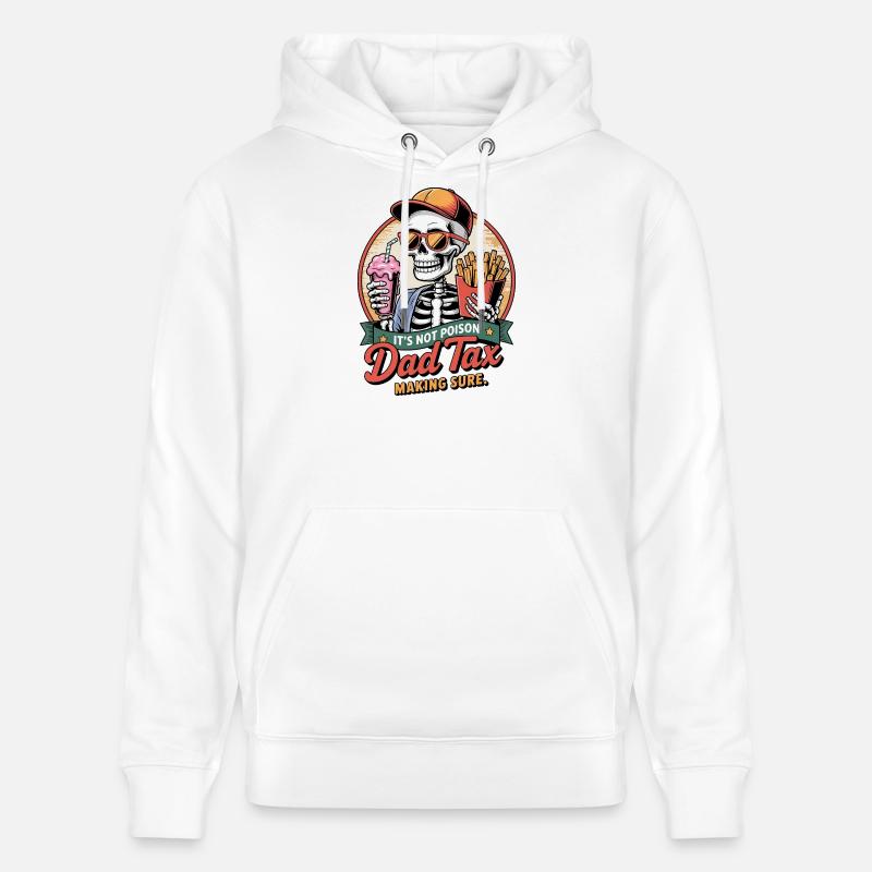 Drôle de papa squelette Impôt - Sweat à capuche bio CRUISER Stanley/Stella Unisexe - blanc