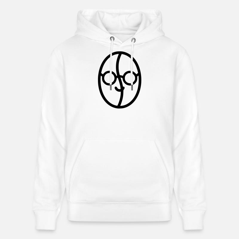Kaffee-Liebe: Kaffeebohne mit Brille - Stanley/Stella Unisex Bio-Hoodie CRUISER - Weiß