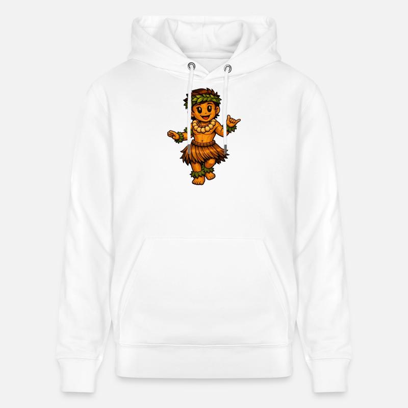 Danseuse de hula style hawaïen - Sweat à capuche bio CRUISER Stanley/Stella Unisexe - blanc
