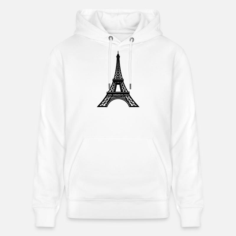 Tour Eiffel - Sweat à capuche bio CRUISER Stanley/Stella Unisexe - blanc