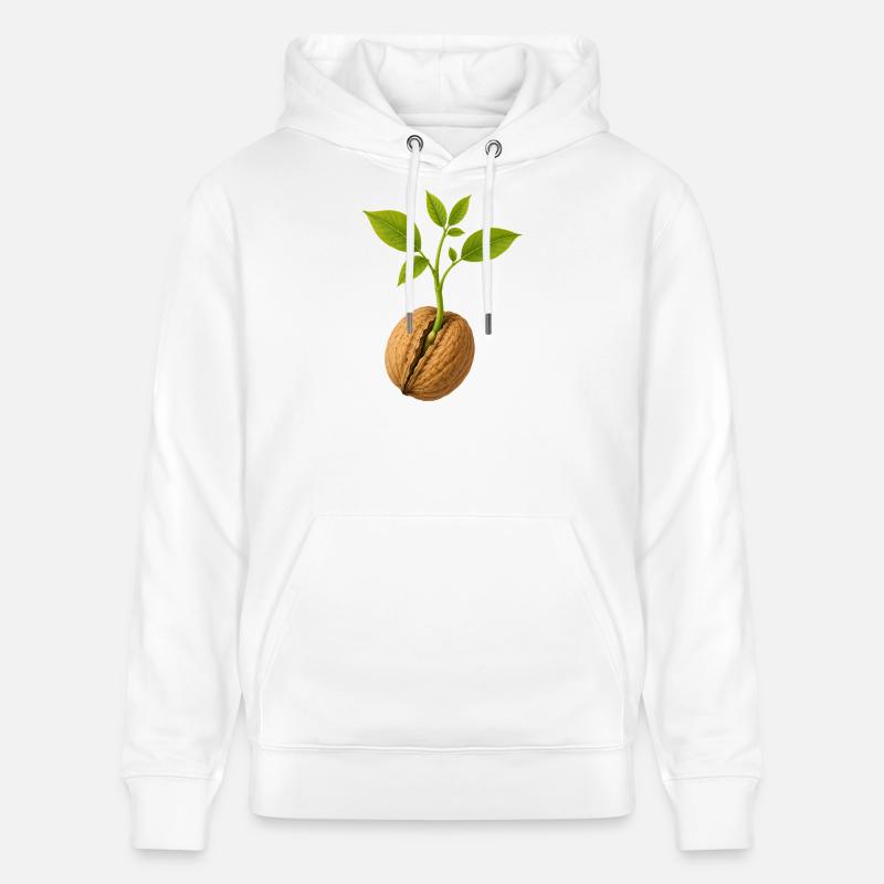 Petit Pousse Gros Noyer Design - Sweat à capuche bio CRUISER Stanley/Stella Unisexe - blanc