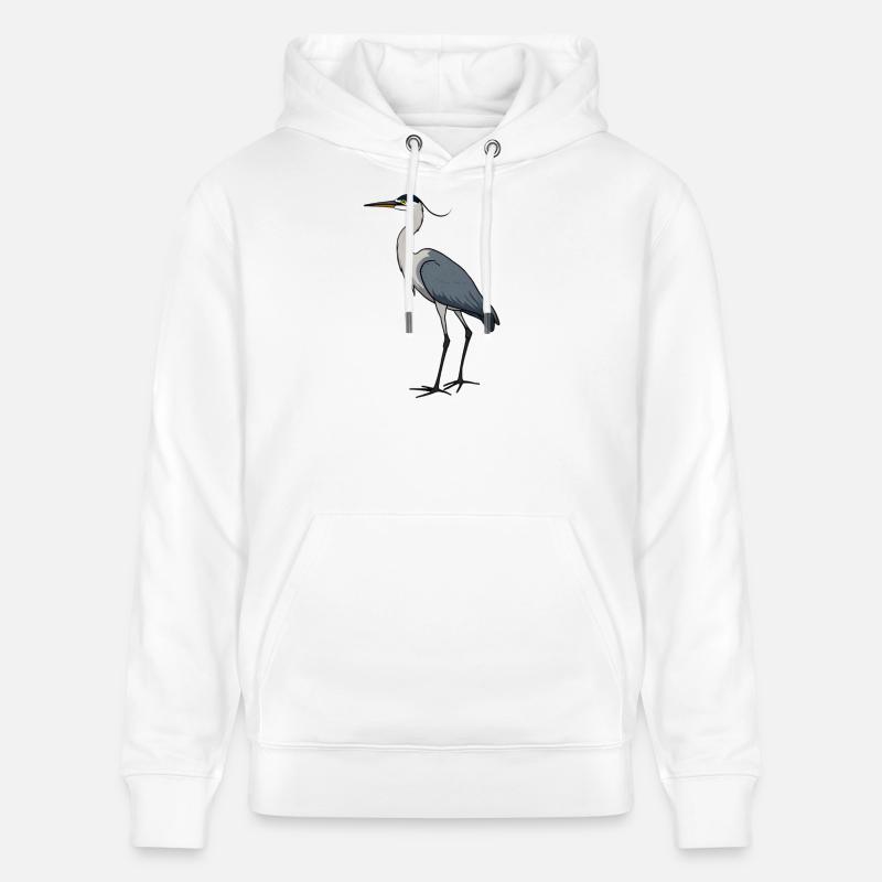 Héron cendré - Sweat à capuche bio CRUISER Stanley/Stella Unisexe - blanc
