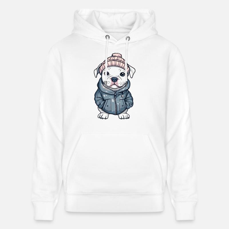 Pit Terrier Hund Stylisch - Stanley/Stella Unisex Bio-Hoodie CRUISER  - Weiß