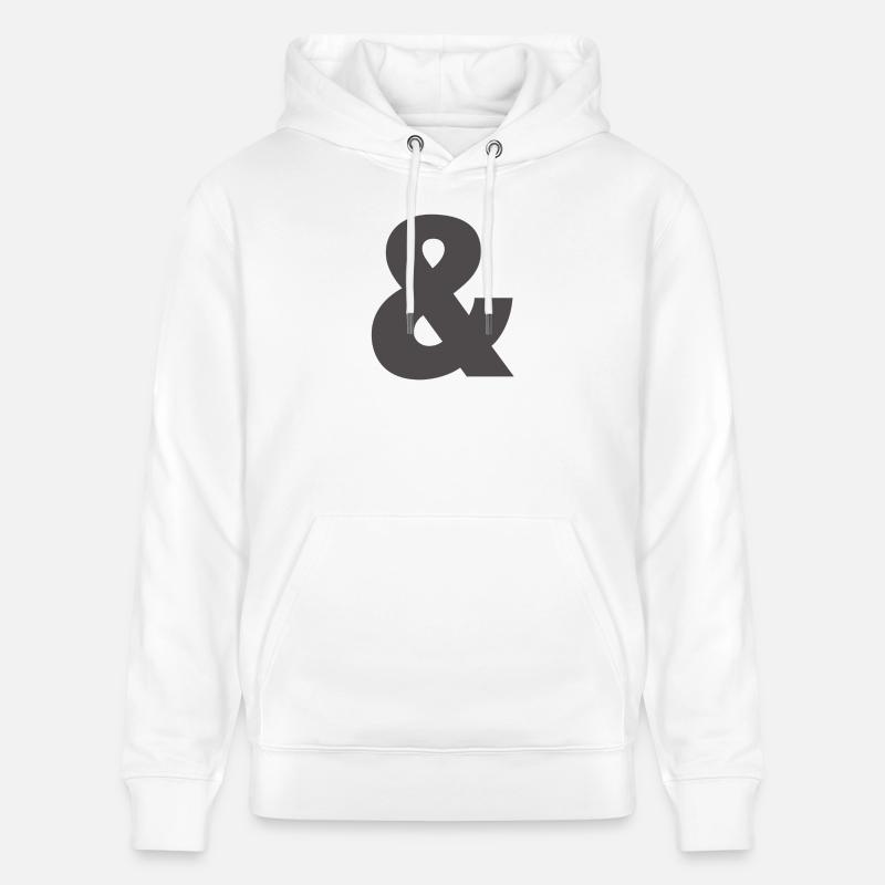 Impression du Glyphe Ampersand en gras - Sweat à capuche bio CRUISER Stanley/Stella Unisexe - blanc