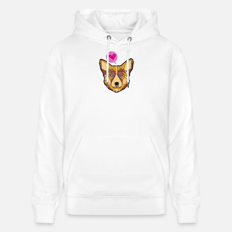 Geometrischer Hund mit Herz - Stanley/Stella Unisex Bio-Hoodie CRUISER  - Weiß