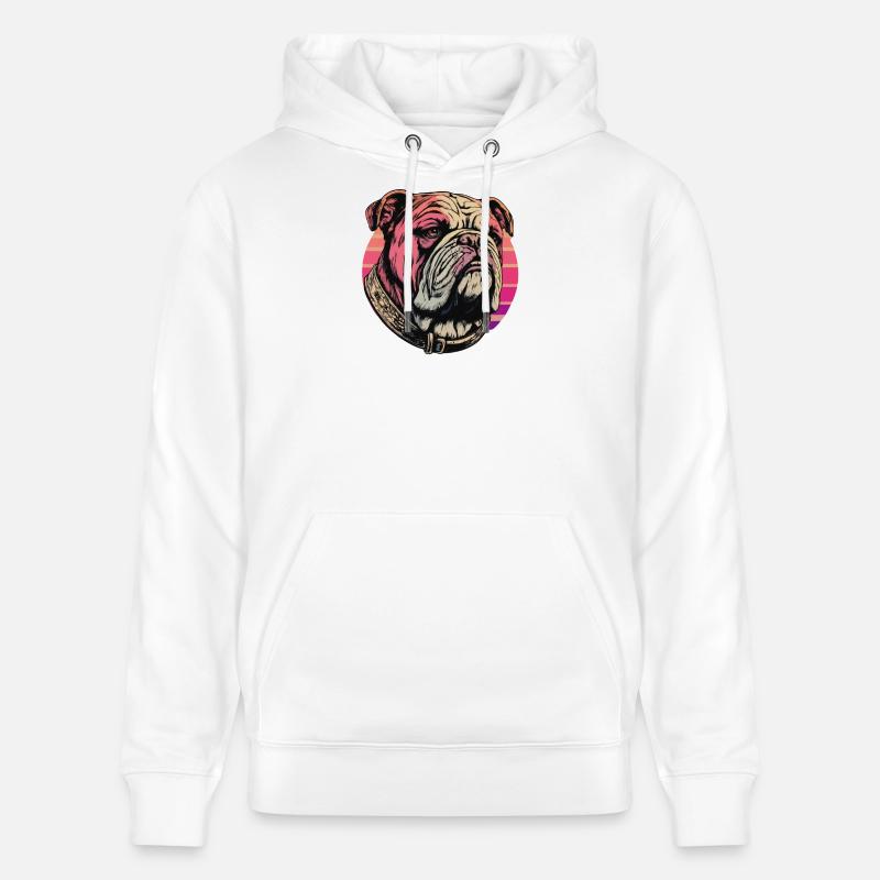 Impression d’art bouledogue élégant - Sweat à capuche bio CRUISER Stanley/Stella Unisexe - blanc