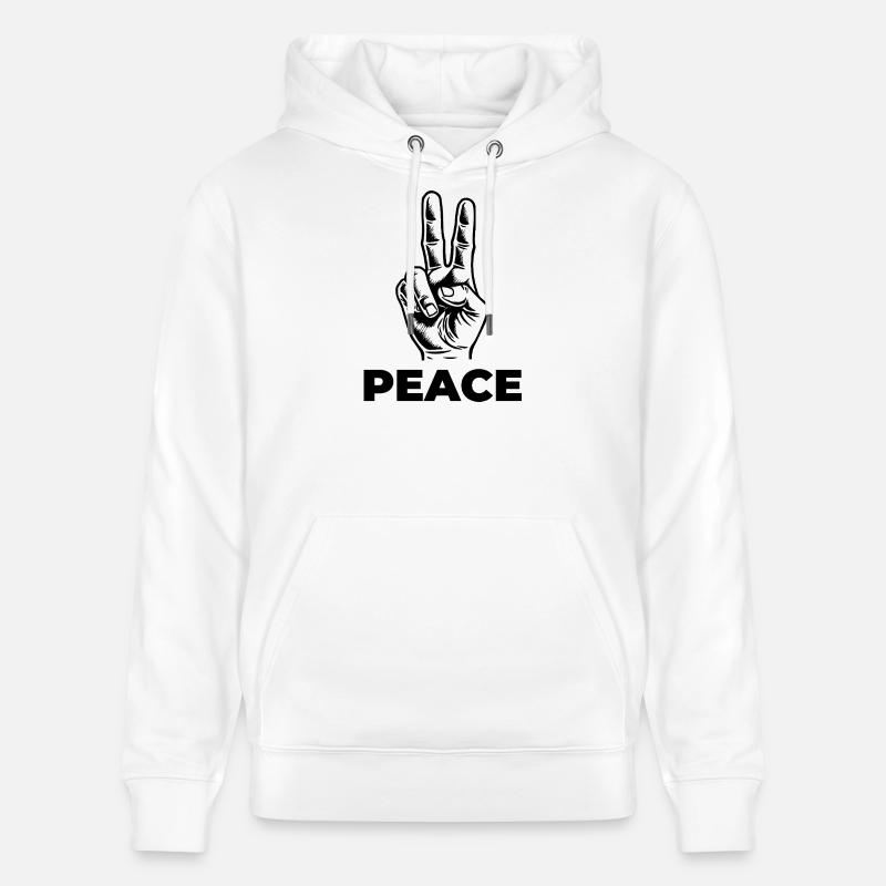 Peace – Statement mit Handzeichen - Stanley/Stella Unisex Bio-Hoodie CRUISER  - Weiß