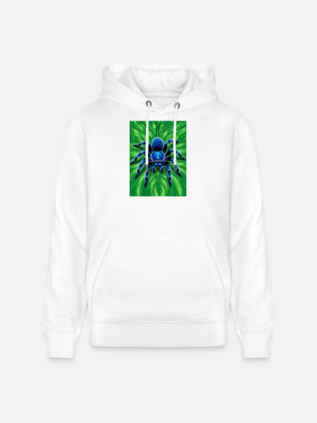 Gooty Sapphire Tarantula Brilliant blue spider - Stanley/Stella CRUISER Unisex Organic Hoodie - white