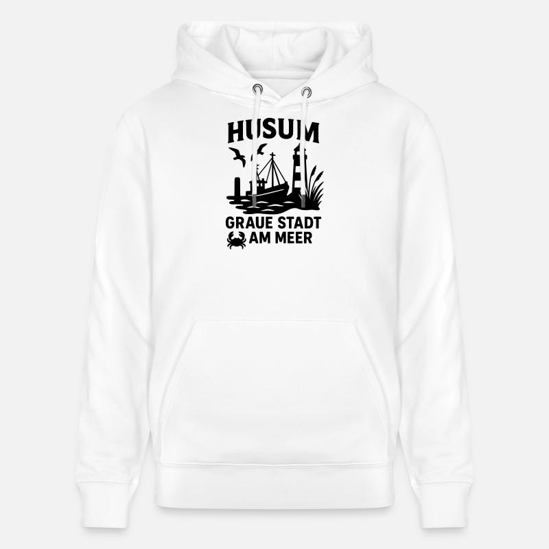 Husum Ville grise au bord de la mer - Sweat à capuche bio CRUISER Stanley/Stella Unisexe - blanc