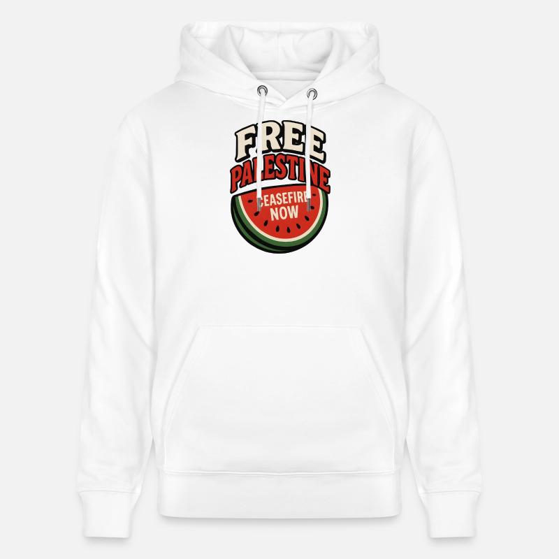 Paix Palestine Cessez le Feu Pastèque - Sweat à capuche bio CRUISER Stanley/Stella Unisexe - blanc