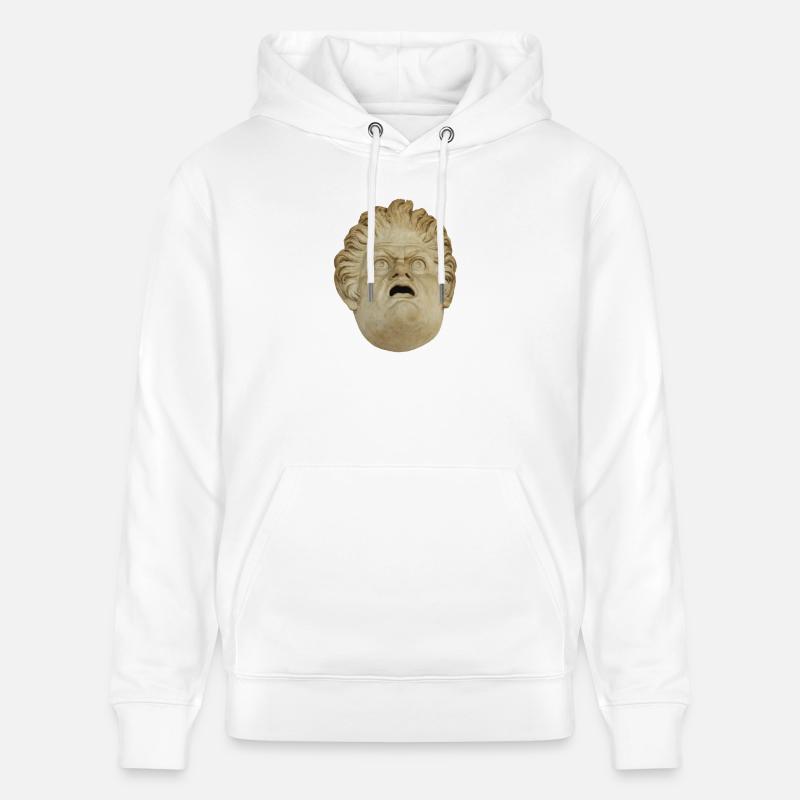 Tête du Masque de Pierre d’Ulysse - Sweat à capuche bio CRUISER Stanley/Stella Unisexe - blanc