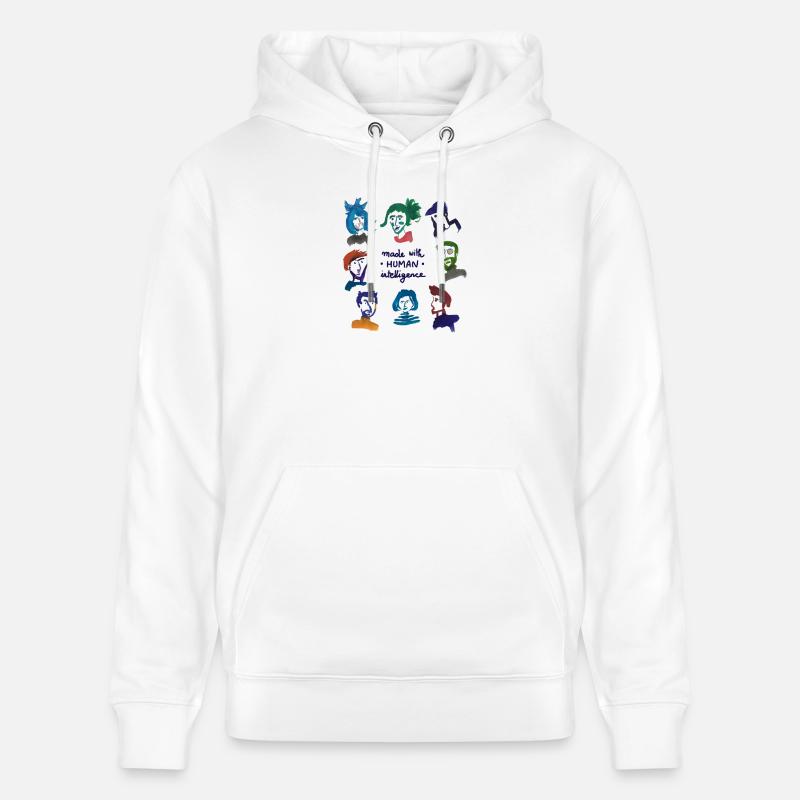 Bunte Köpfe – Menschliche Intelligenz - Stanley/Stella Unisex Bio-Hoodie CRUISER  - Weiß