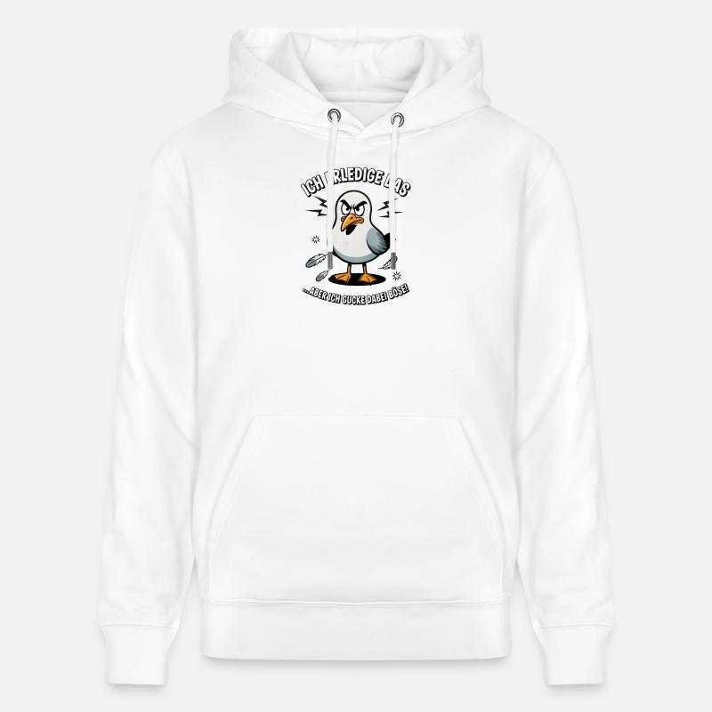 Möwe Seevogel Nen scheiss muss ich - Stanley/Stella Unisex Bio-Hoodie CRUISER - Weiß