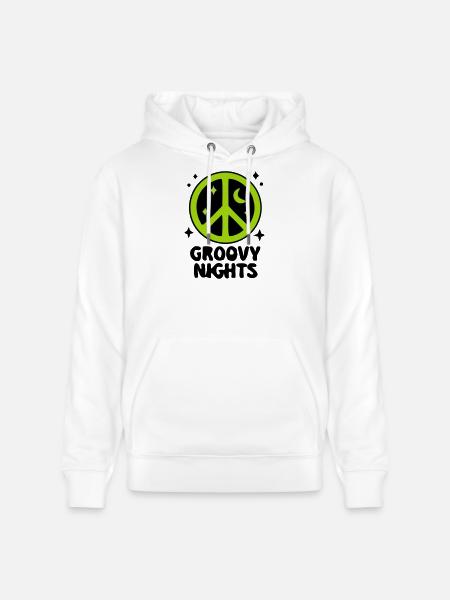 Groovy Peace Zeichen Logo - Stanley/Stella Unisex Bio-Hoodie CRUISER - Weiß