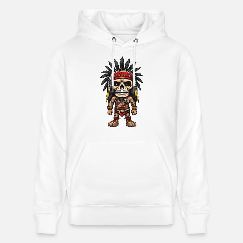 Apache Indianer Skelett - Stanley/Stella Unisex Bio-Hoodie CRUISER  - Weiß